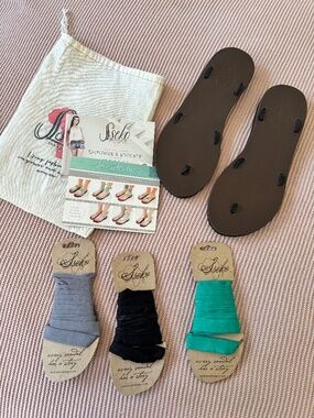 Sseko Brown Leather Ribbon Sandals Women’s Size 9